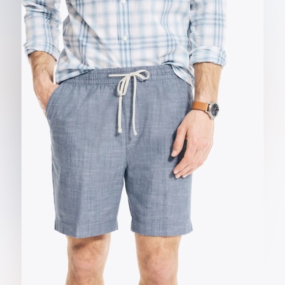 Nautical Men’s 7" BOARDWALK SHORT Size M Blue Stern Casual Spring Break Elastic - Picture 2 of 9